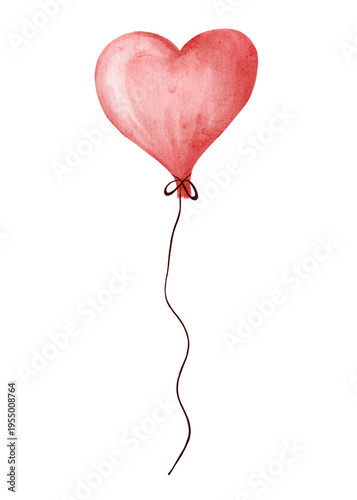 Creative watercolor heart balloon design for wrapping and packaging use