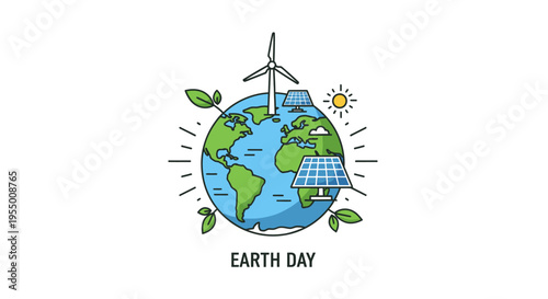 Earth Day Globe with Solar Panel.