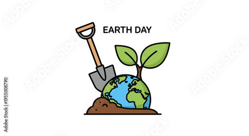 Earth Day Green Planet Conservation Concept.