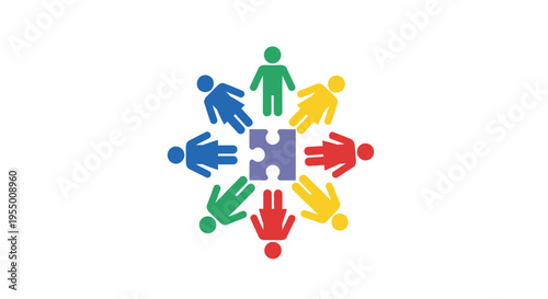 Diverse People Holding Puzzle Pieces Together.