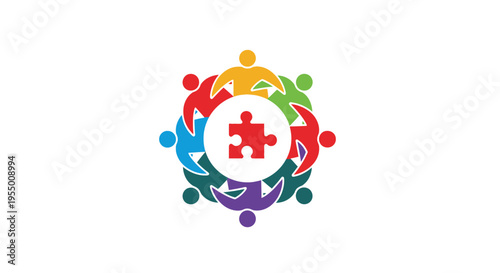 Diverse People Holding Puzzle Pieces Together.