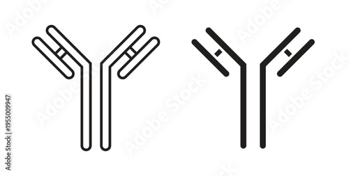 Antibody icon set different line and flat style collection.