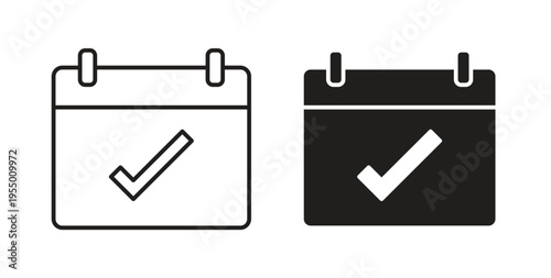 Appointment icon set different line and flat style collection.