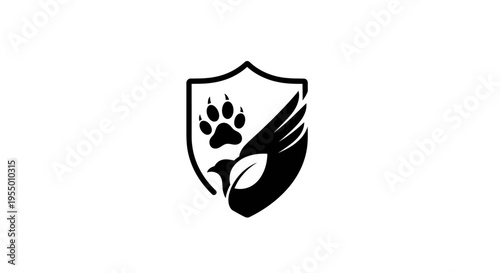 Animal Paw Shield Protection Symbol.