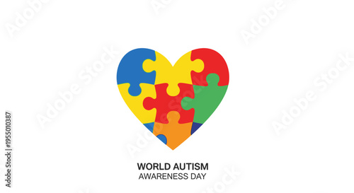Autism Awareness Day Puzzle Pieces.