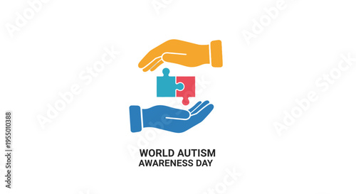 Autism awareness day puzzle piece symbol.