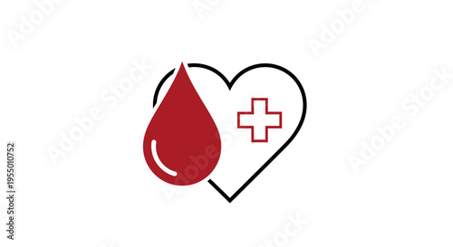 Blood Donation Medical Health Symbol Logo.
