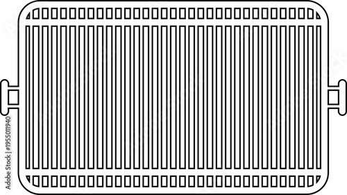 Black barbecue grill grate icon bbq cooking grid rack symbols, flat and line style vector, outdoor grill equipment, kitchen barbecue tools grate rack icons pack