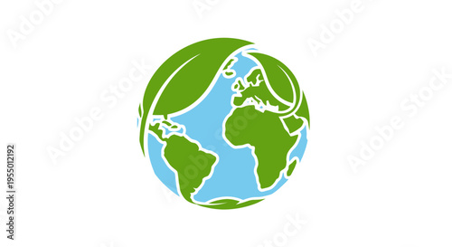 Green and blue earth globe model.