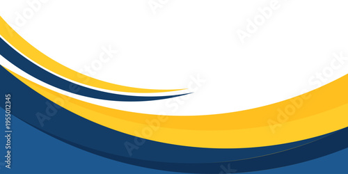 blue and yellow wavy shape background. suitable for business poster design, corporate banner, presentation, flyer, social media post. vector illustration