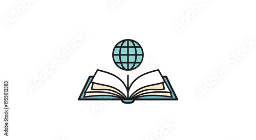 Globe on open book education.