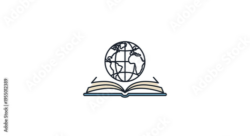 Globe on open book education.
