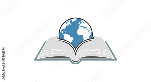 Globe on open book education.