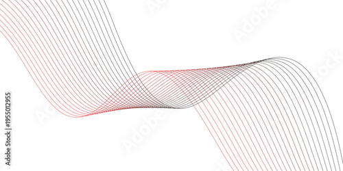 abstract creative black red wave line background vector illustration.