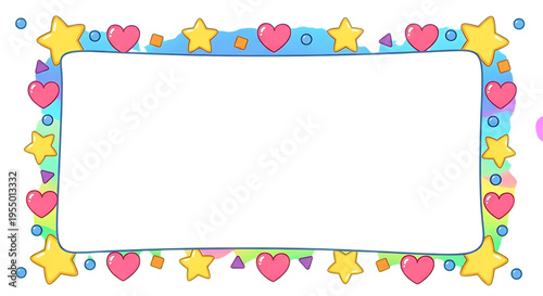 Colorful geometric pattern with floral motifs isolated on a transparent background