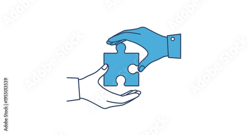 Hands Holding Puzzle Pieces Together.