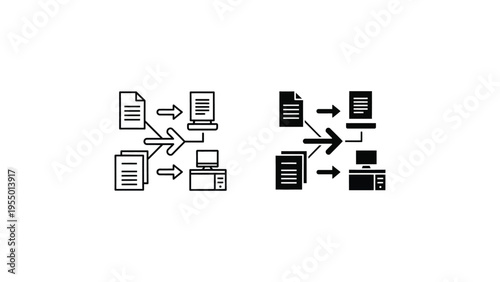 Comparison of data transfer from sources to different types of devices.