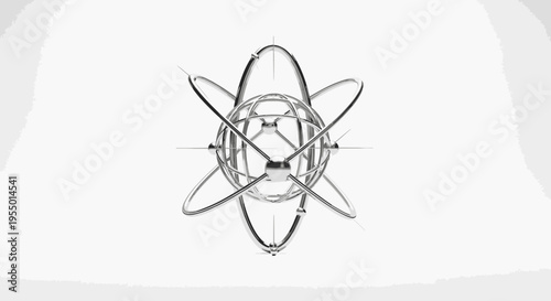 Abstract Atomic Structure Model, Scientific Innovation Concept