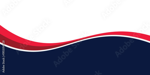 Abstract Red and Blue Wave Background on Light Gray