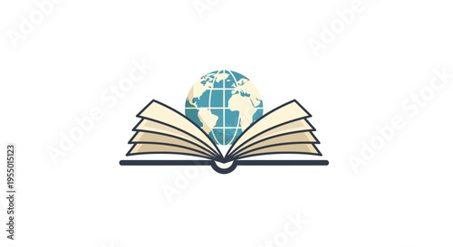 Open Book with Globe on Top.