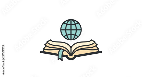 Open Book with Globe on Top.