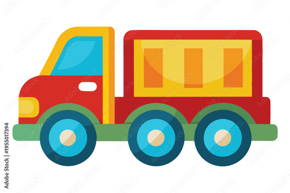 Fototapeta premium kids toy truck vector on white background