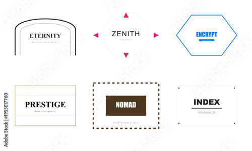 Set of 6 luxury brand logo templates vector