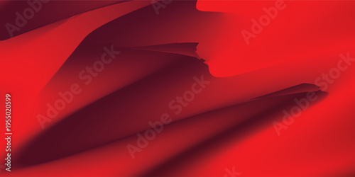 An abstract background features a gradient of red and dark red colors, creating a smooth, wave-like transition.