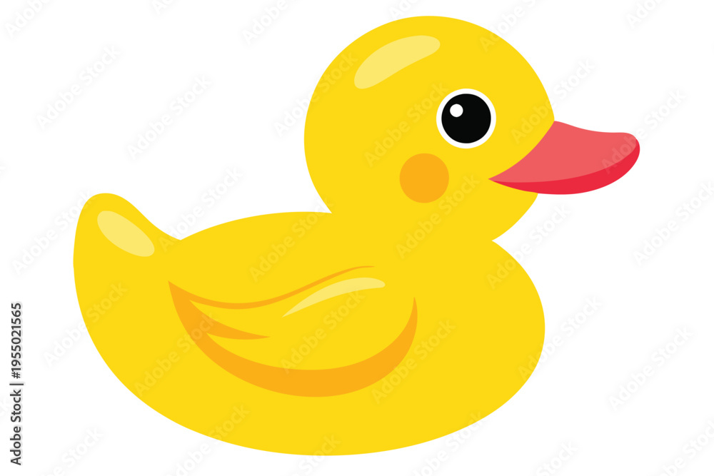 Fototapeta premium kids toy rubber ducky vector on white background