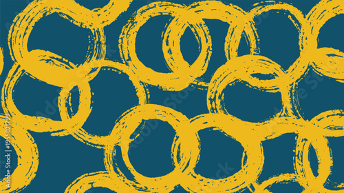 This is an abstract enso (Zen circle) formed by brushstrokes and arranged in a seamless pattern.