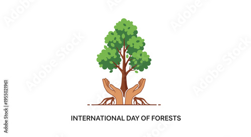 Tree with roots and green leaves.