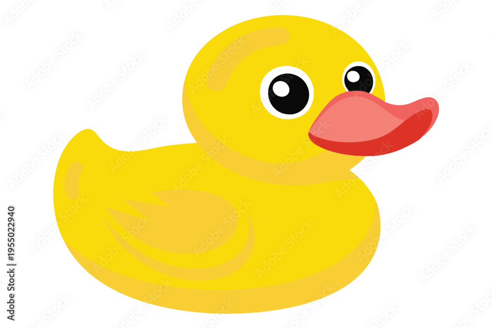 Fototapeta premium kids toy rubber ducky vector on white background