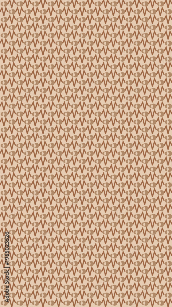 Fototapeta premium Geometric Delight: A meticulously crafted pattern in warm earth tones, showcasing an intricate arrangement of repeating shapes, creates an abstract image of elegant visual complexity.