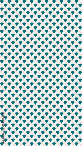 Geometric pattern:  A repeating pattern of elegant teal-colored teardrop shapes creates a harmonious, visually appealing design.