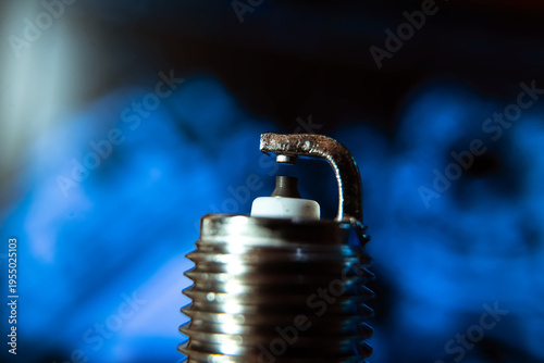 Photography car spark plug macro close-up photo