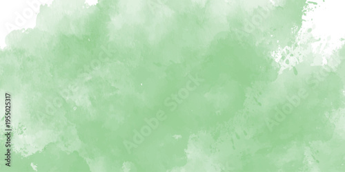 Vibrant mint green watercolor background with artistic paint texture and splash.