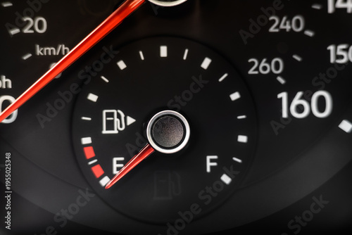 arrow on the dashboard of the car close-up