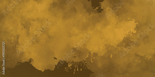 Dark mustard yellow watercolor abstract background, premium golden texture for luxury branding or banner.