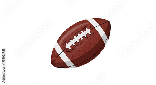 Illustration of a classic American football on a white background, perfect for sports and game-related themes.