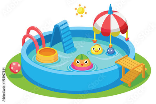 kids toy pool vector on white background