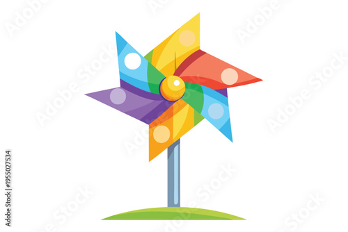kids toy pinwheel vector on white background