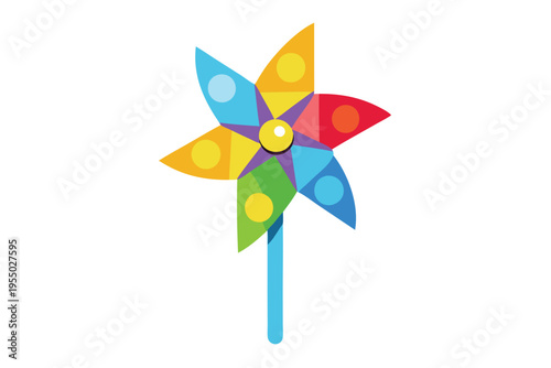 kids toy pinwheel vector on white background