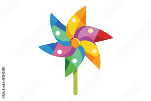 kids toy pinwheel vector on white background