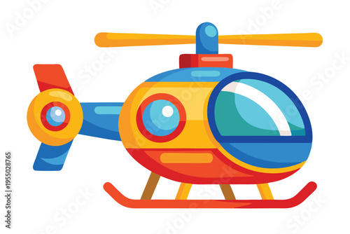 kids toy helicopter vector on white background