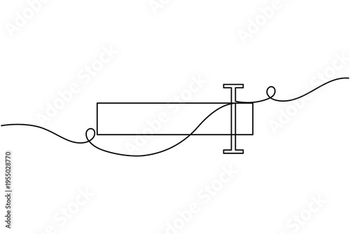Input field icon continuous one line drawing on white background minimalist text entry field symbol outline vector illustration