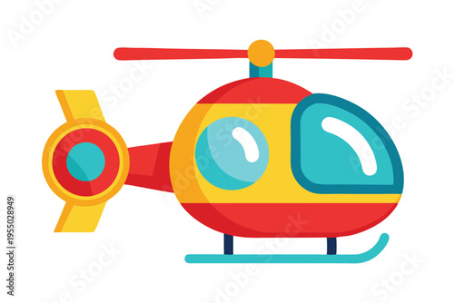 kids toy helicopter vector on white background
