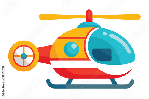 kids toy helicopter vector on white background