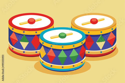 kids toy drums vector on white background