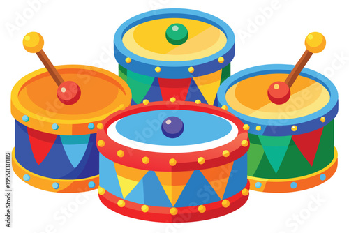 kids toy drums vector on white background