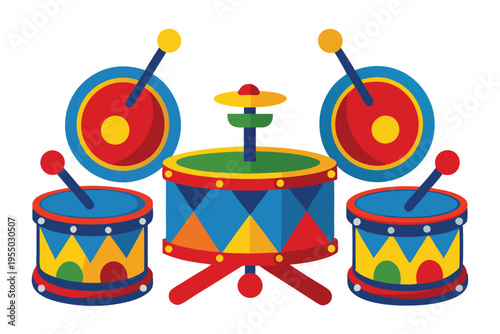 kids toy drums vector on white background